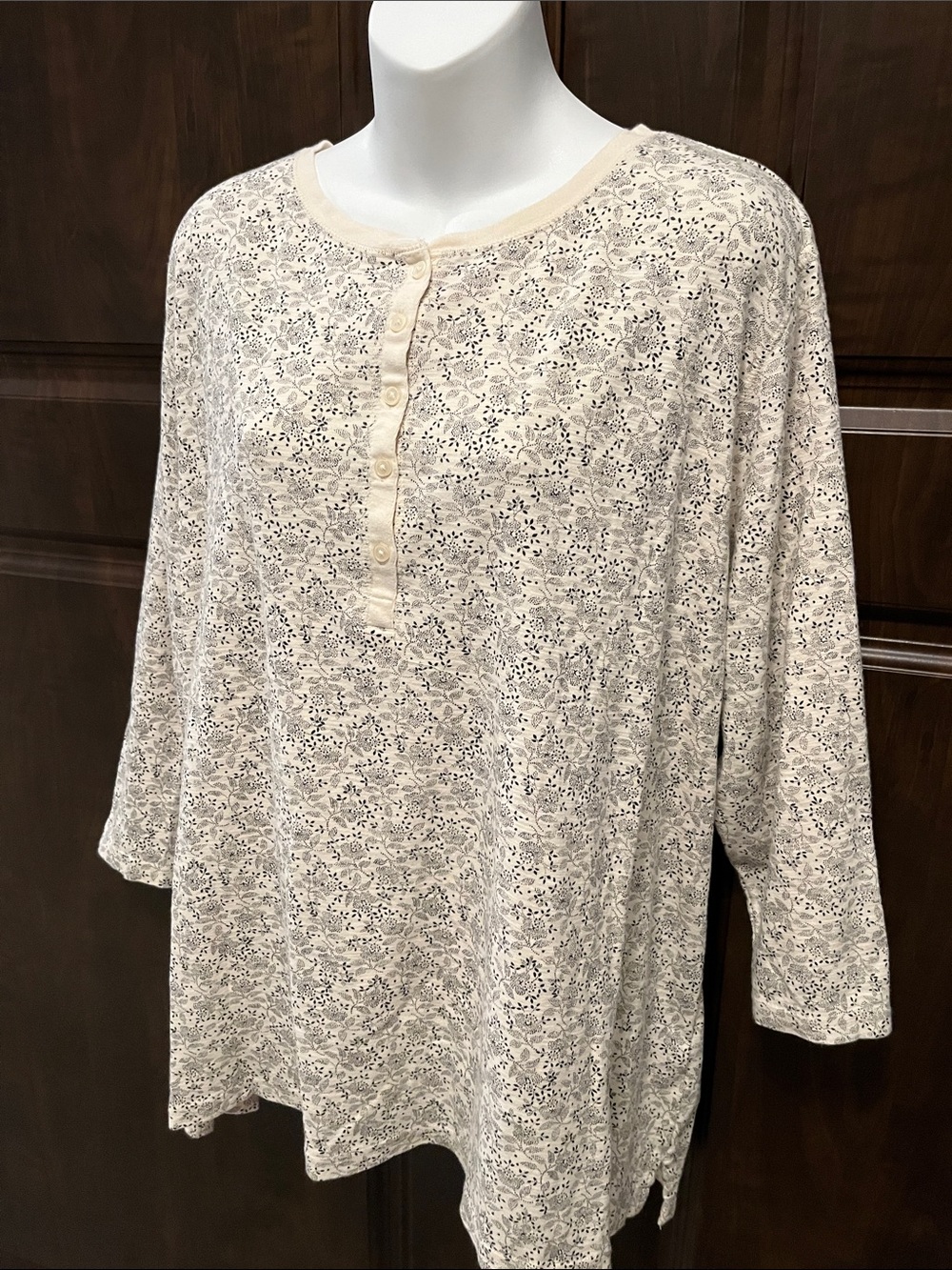 Chaps Henley Tunic Top